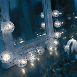 Herstal Indus Lichterkette mit 10 Glaskugeln x 0,84W Innengebrauch 1,5m Kabel, Stecker