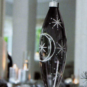 Saturn Basic Glaszapfen 24 cm schwarz / silber
