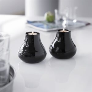 Herstal Tulip Kerzenhalter - 2 Stück Keramik Schwarz