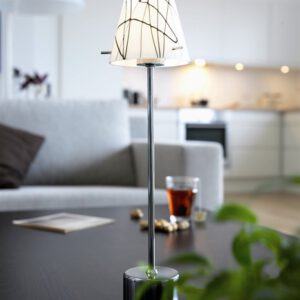 Herstal Gil Tischleuchte 40W G9 Chrom/Glas weiß contrast