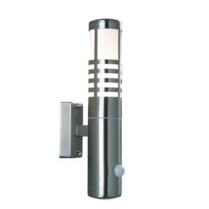 Nordlux FRANKFURT E27 mit Sensor max.15W Edelstahl / Kunststoff