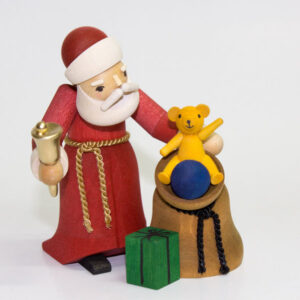 ULMIK Weihnachtsmann mit Sack H9,5cm gebeizt