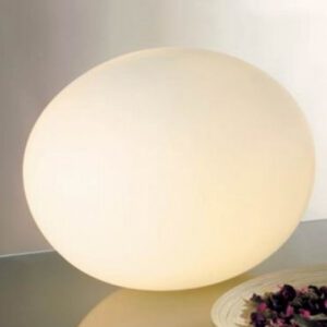 Sompex GLAS OVAL Tischleuchte E14 max.40W, Glas weiß/matt, D:18cm, H:14cm