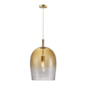 Nordlux UMA 30 Pendelleuchte 1x max.40W E27, Glas Amber/Aufhängung gold