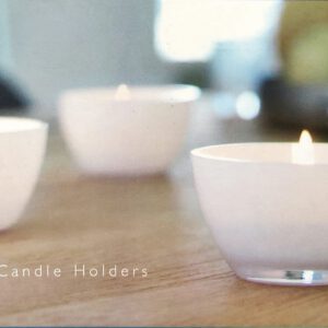 Herstal CALI Kerzenhalter 4 Stück, Glas weiß/satin