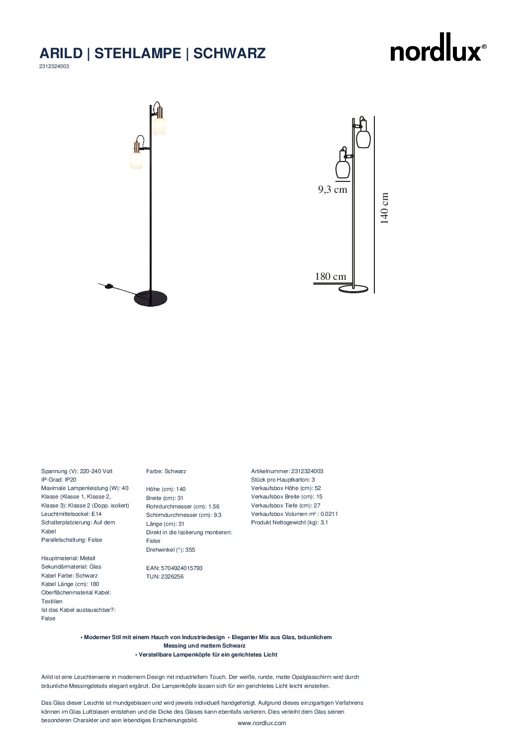 2312324003 – Arild Stehleuchte_Datenblatt